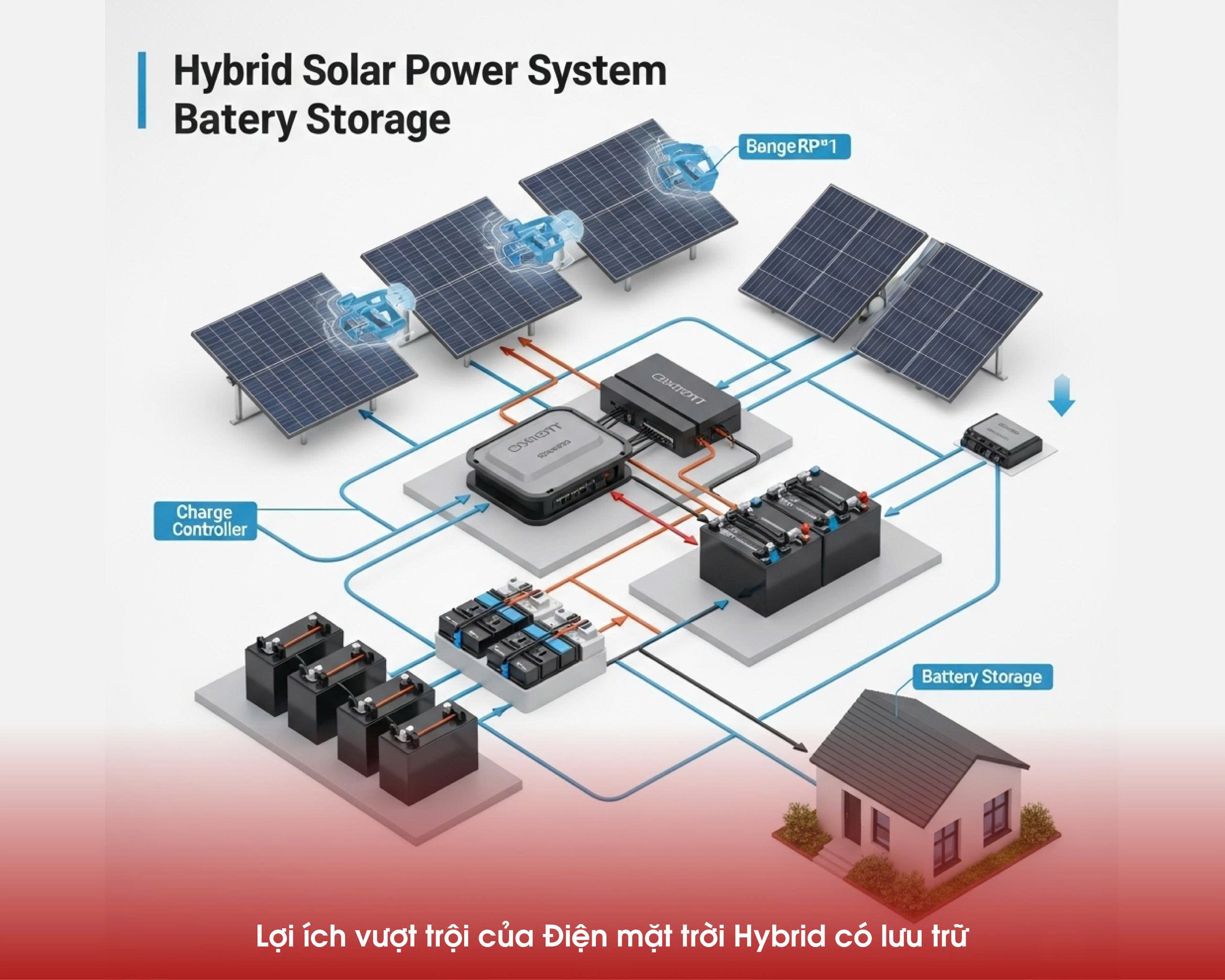 Lợi ích vượt trội của Điện mặt trời Hybrid có lưu trữ